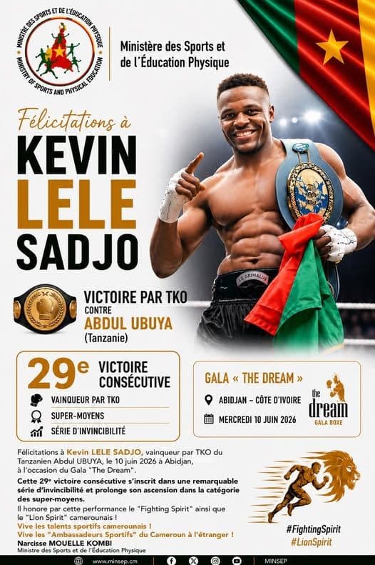 Kevin LELE SADJO — 29ème victoire TKO à Abidjan — photo 1